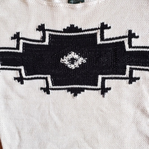 LRL Ralph Laurent Boat-Neck Intarsia Sweater Womens L 100% Cotton - Picture 4 of 11